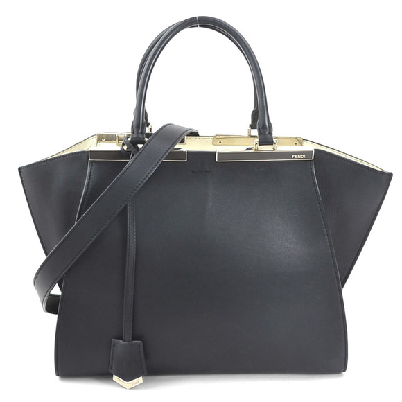 FENDI Black Leather Shoulder Bag